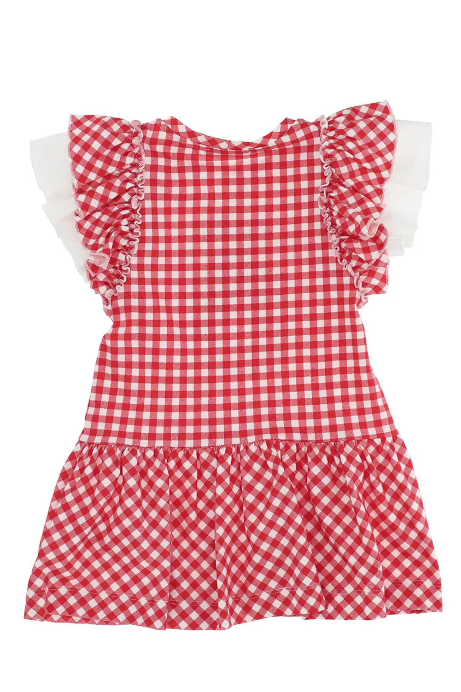 Abito con rouches in cotone stretch