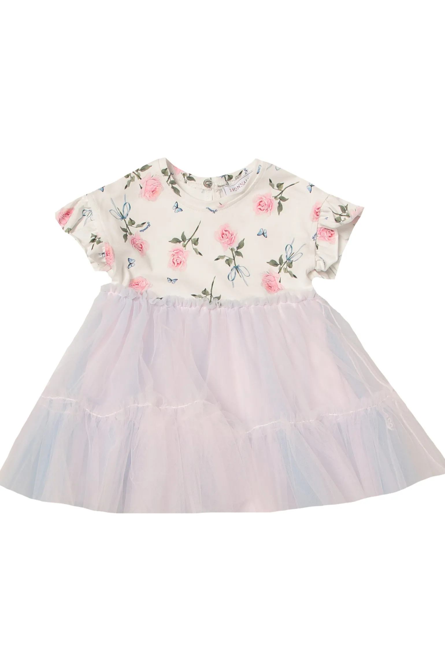 Abito con tulle rose