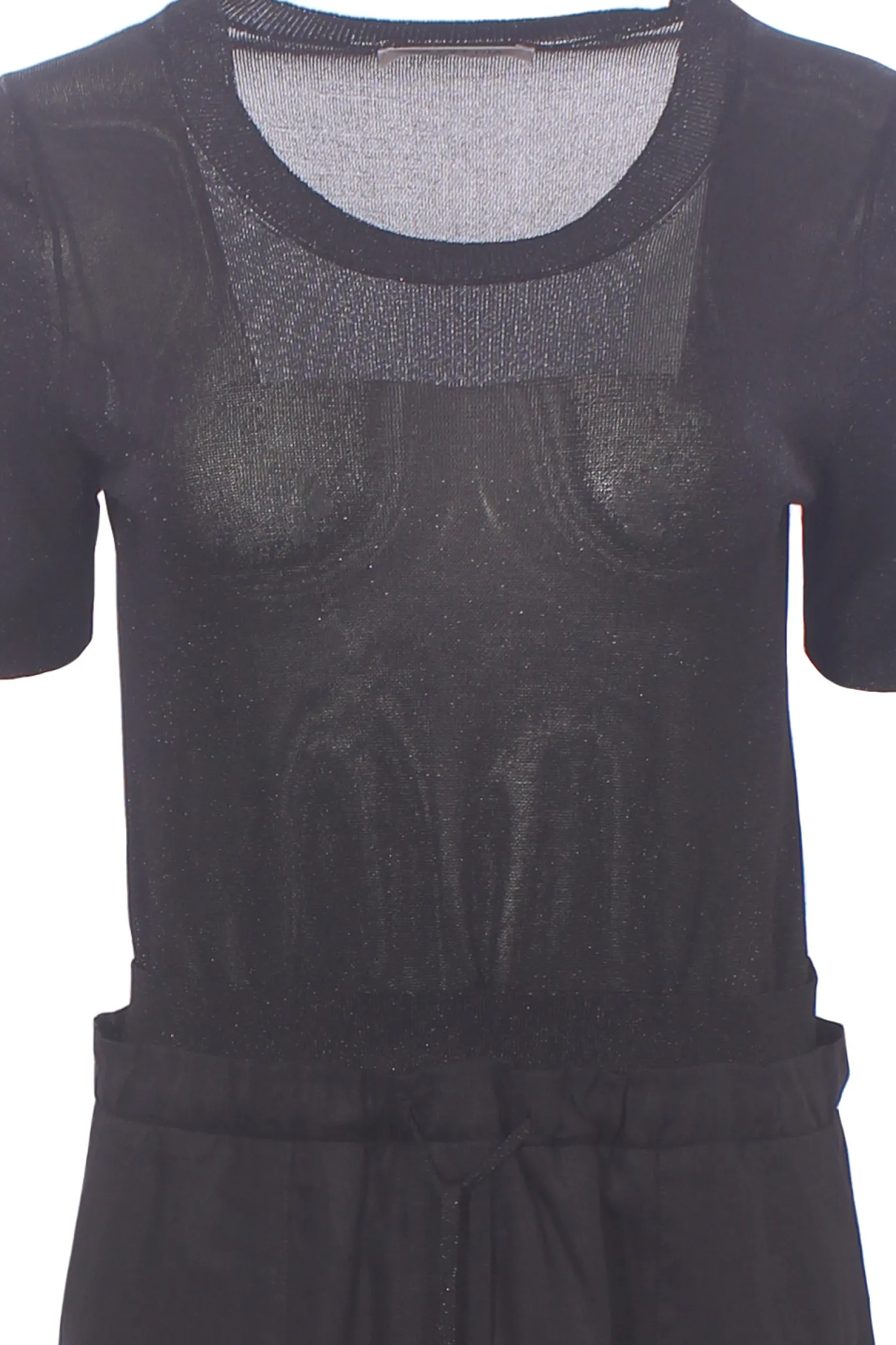 Abito doppiato effetto lurex con coulisse