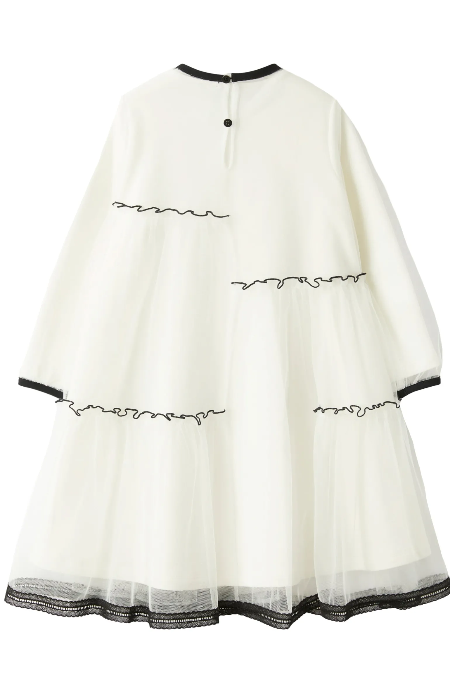 abito girocollo con tulle
