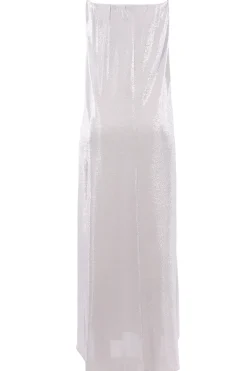 Abito glitter lungosenza spalle