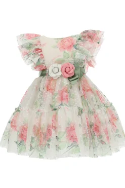 Abito in tulle stampa rose
