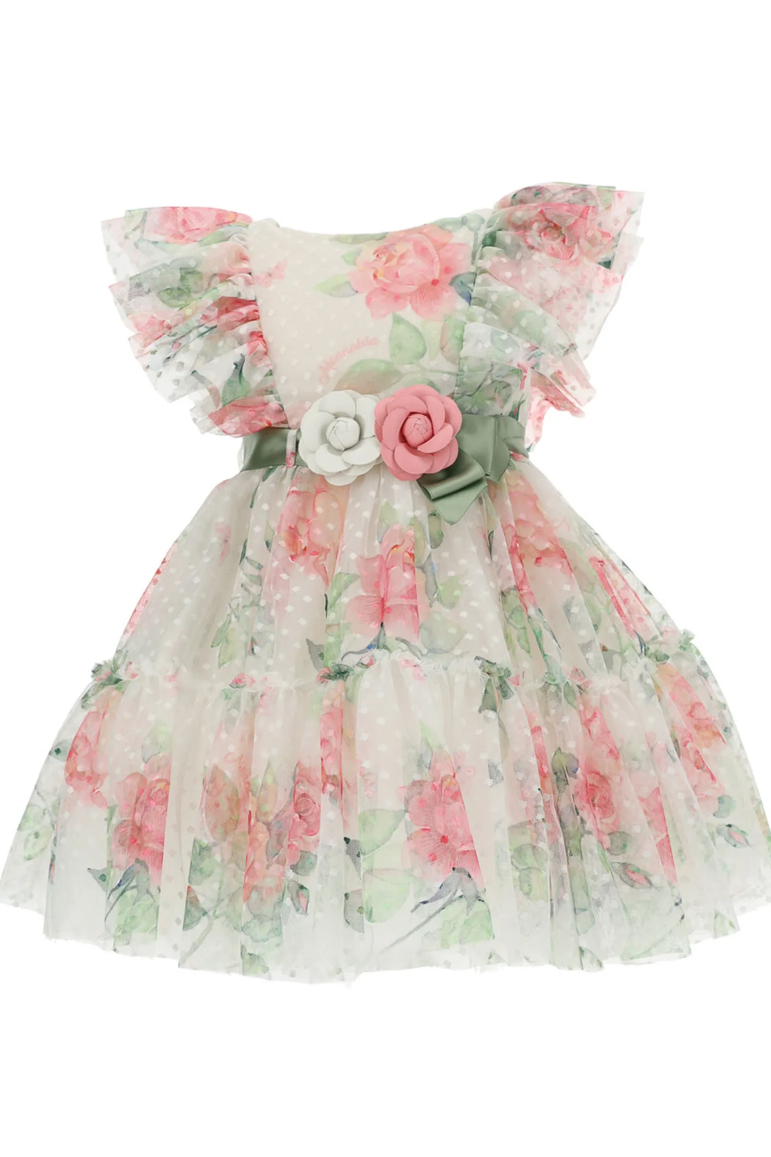 Abito in tulle stampa rose
