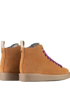 Ankle boot suede faux fur lining