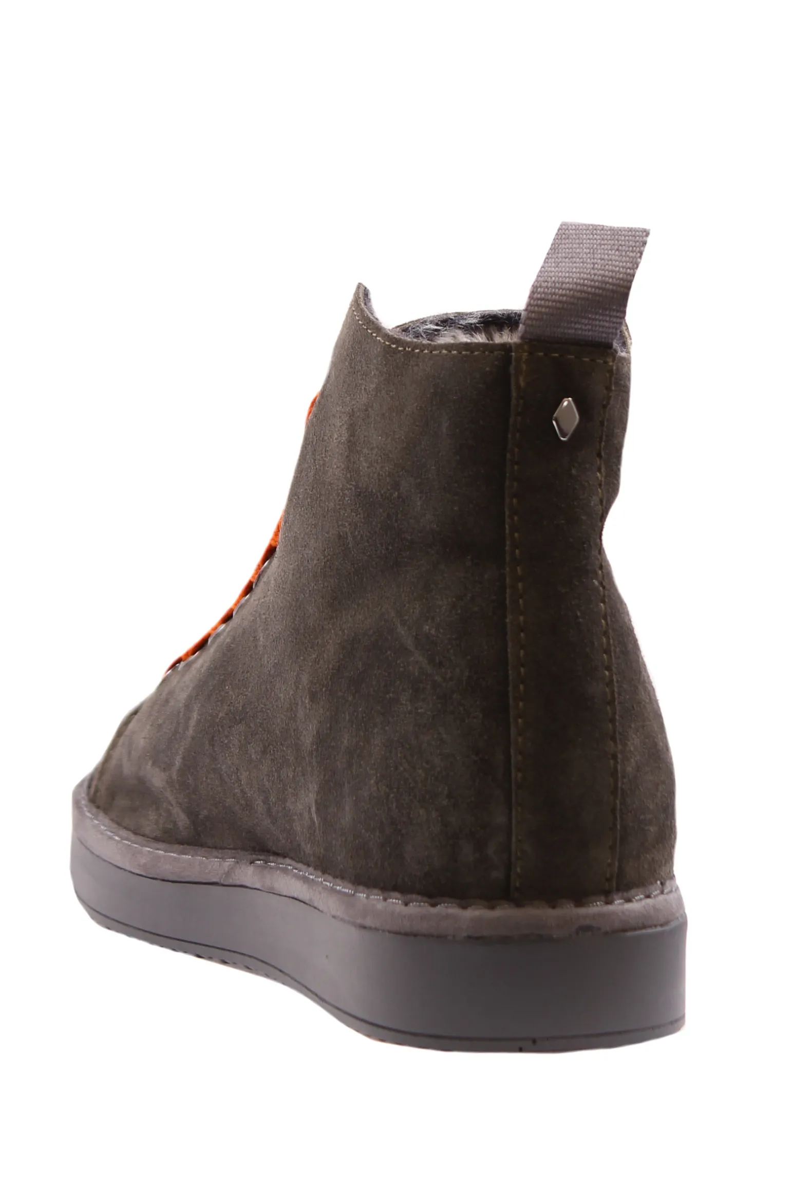 Ankle boot suede lined faux fur