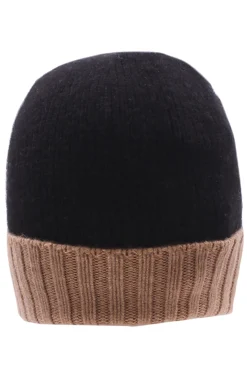berretto cupola rasata bicolore in cashmere