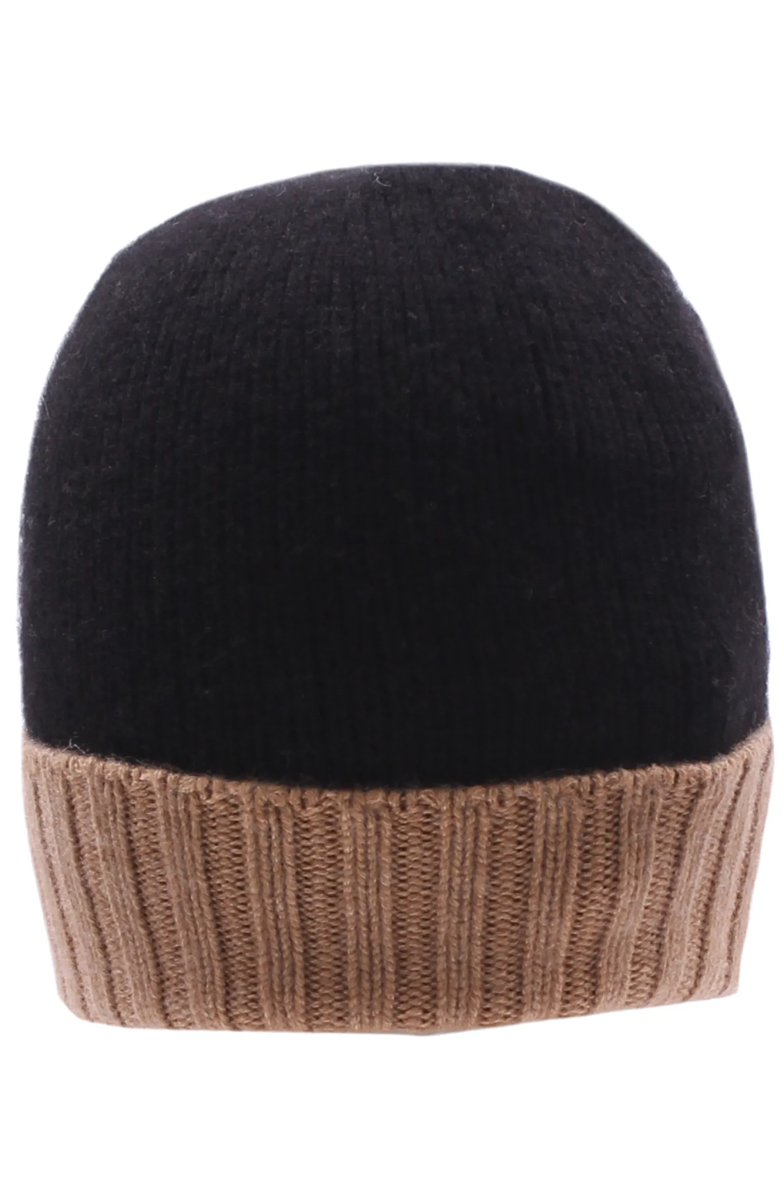 berretto cupola rasata bicolore in cashmere