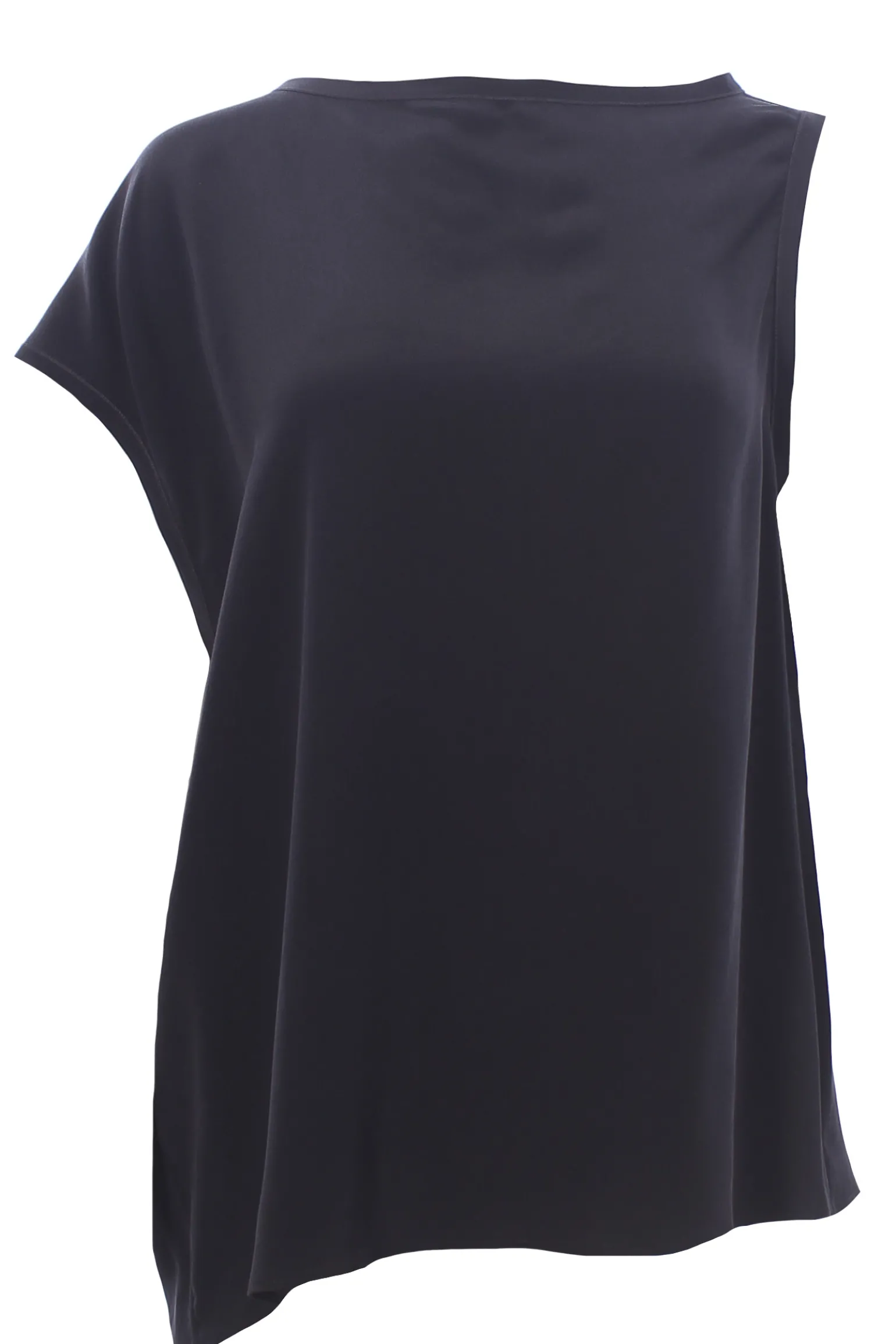 Blusa in crepe de chine asimmetrica