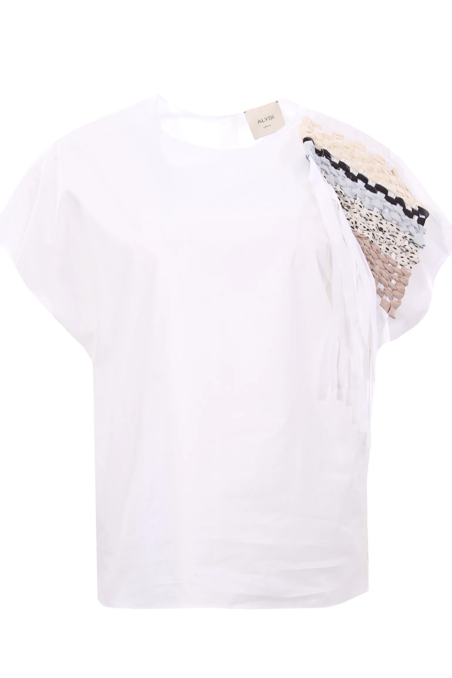 Blusa in popeline di cotone con applicazione