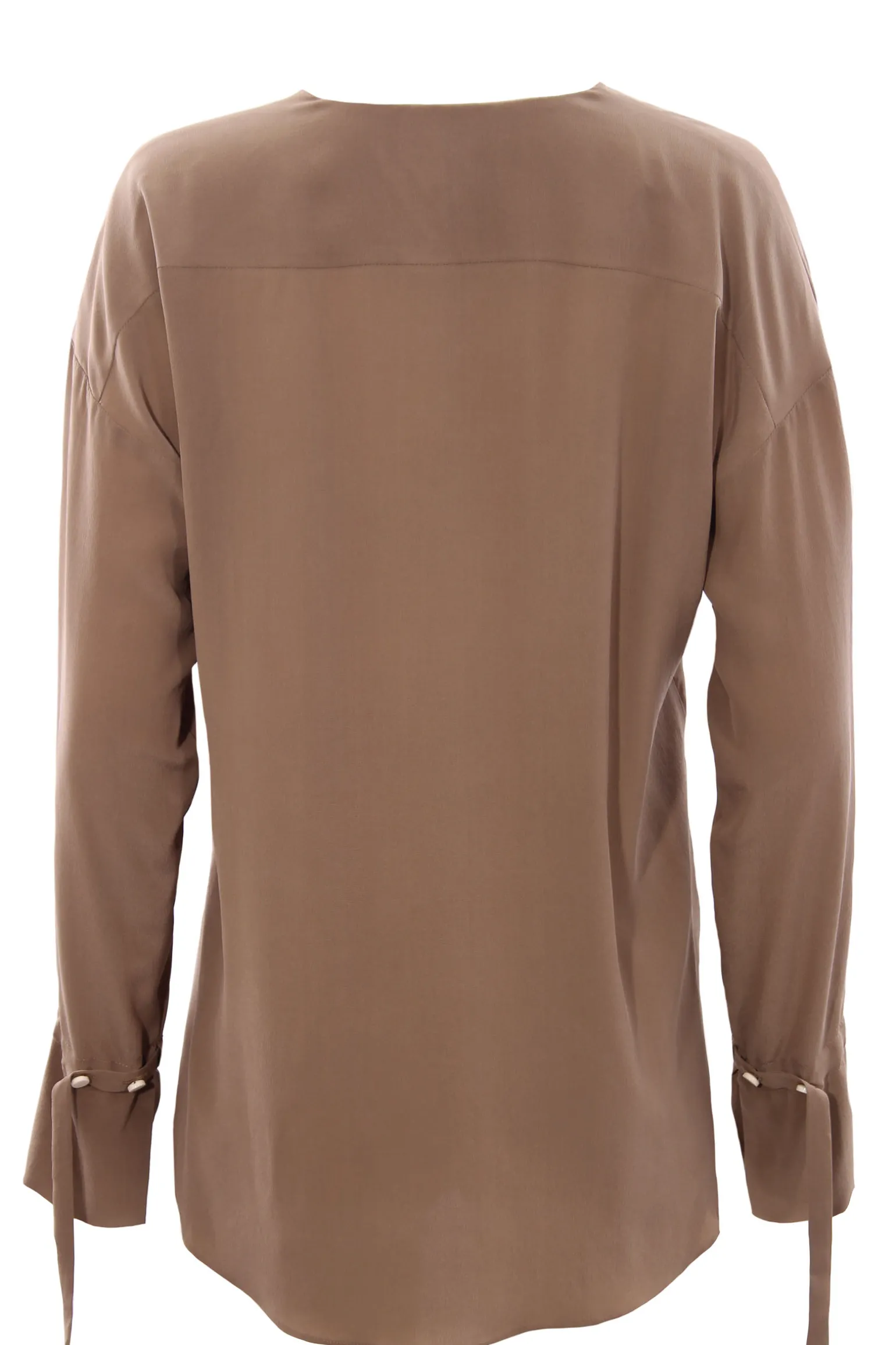 Blusa in seta collo a v
