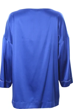Blusa in seta con monile