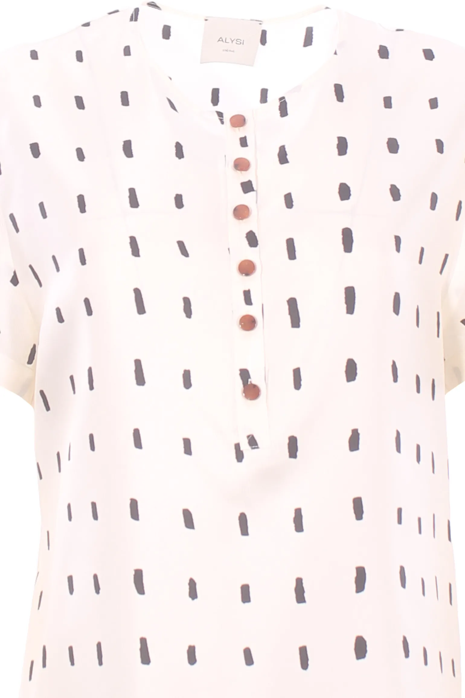 Blusa in seta stampata efetto polo