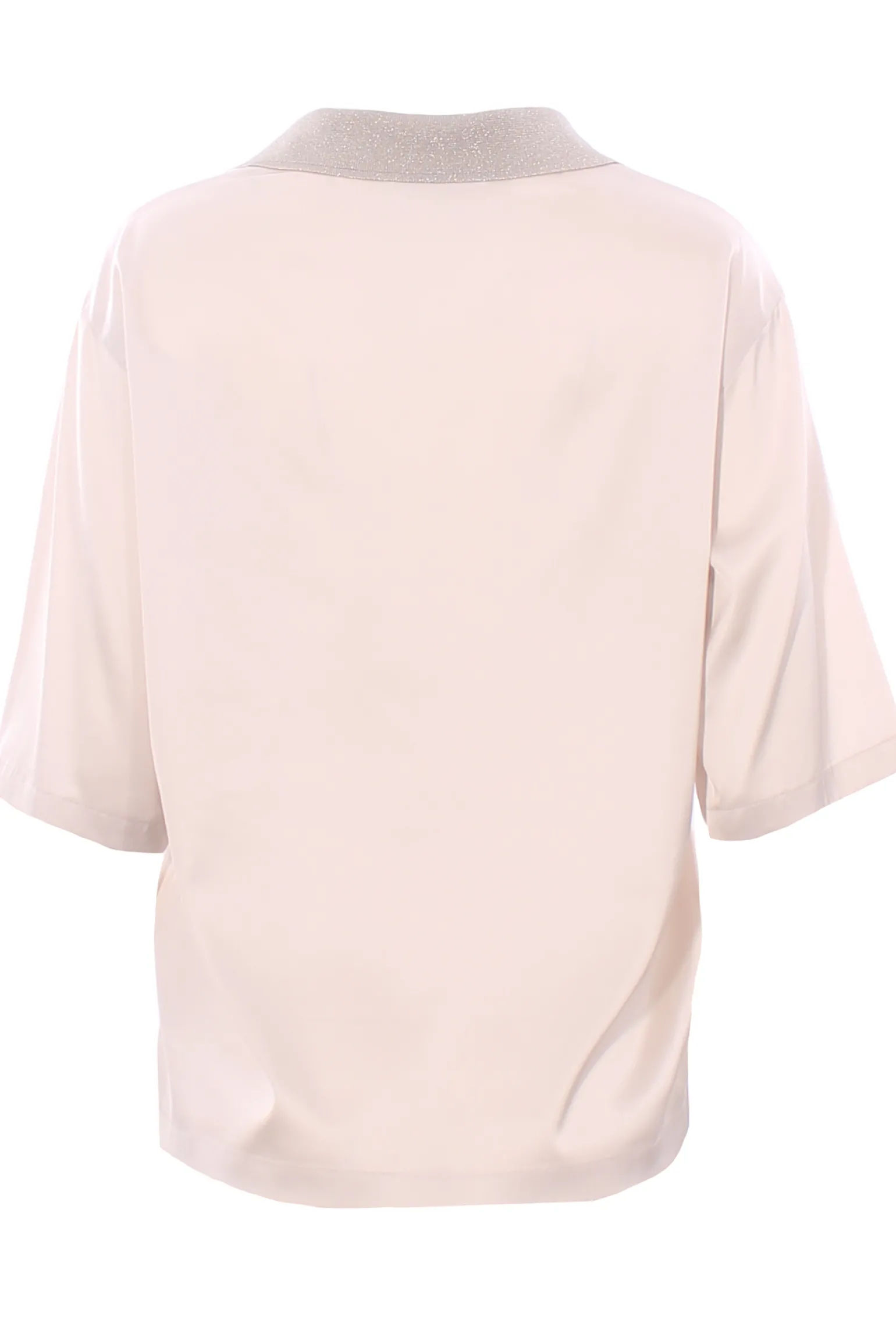 Blusa in viscosa di seta collo lurex