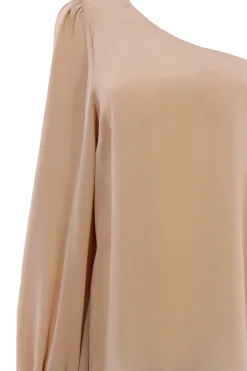 Blusa monospalla in seta