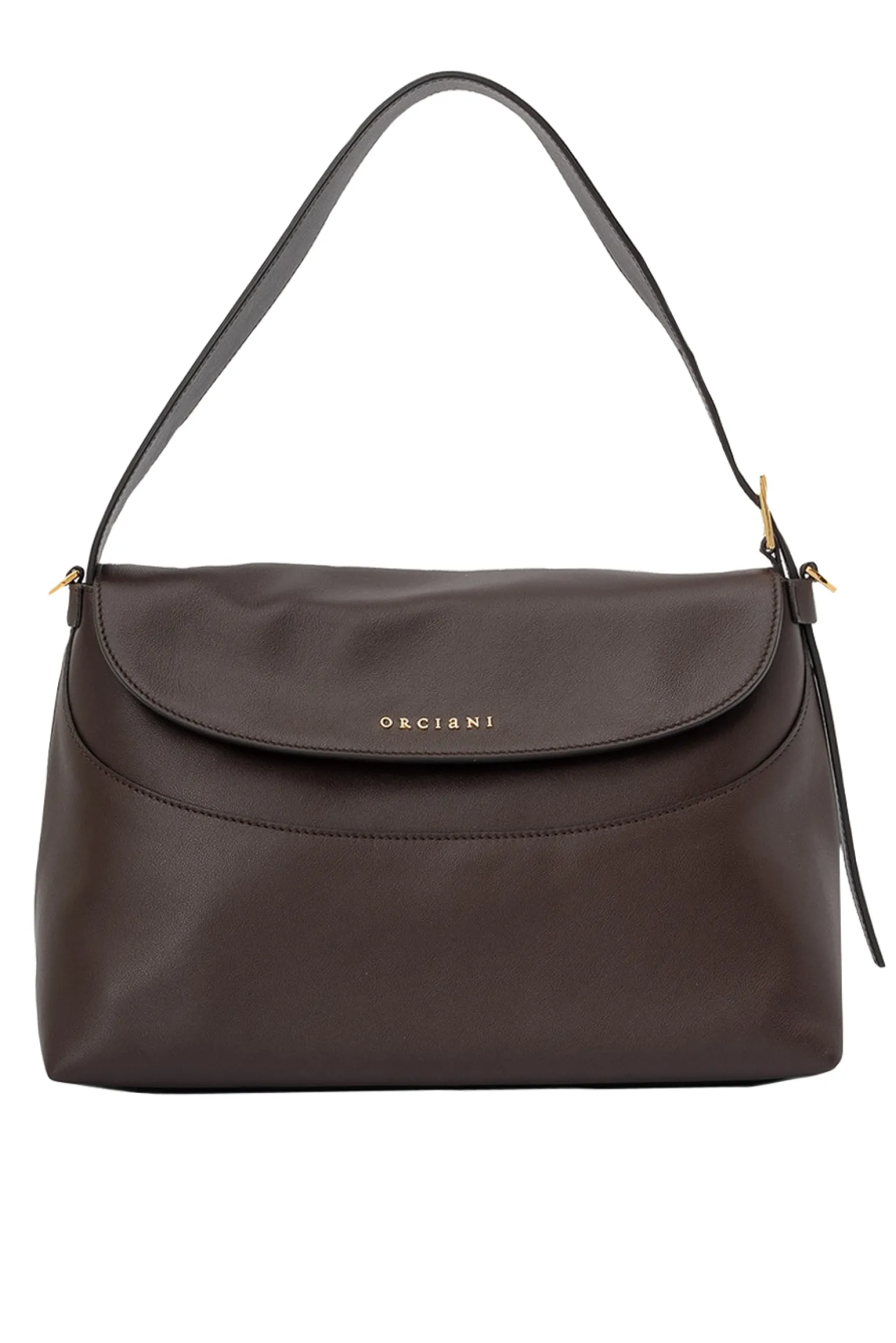 Borsa a spalla nana nappa in pelle martellata con tracolla