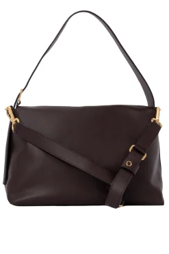 Borsa a spalla nana nappa in pelle martellata con tracolla
