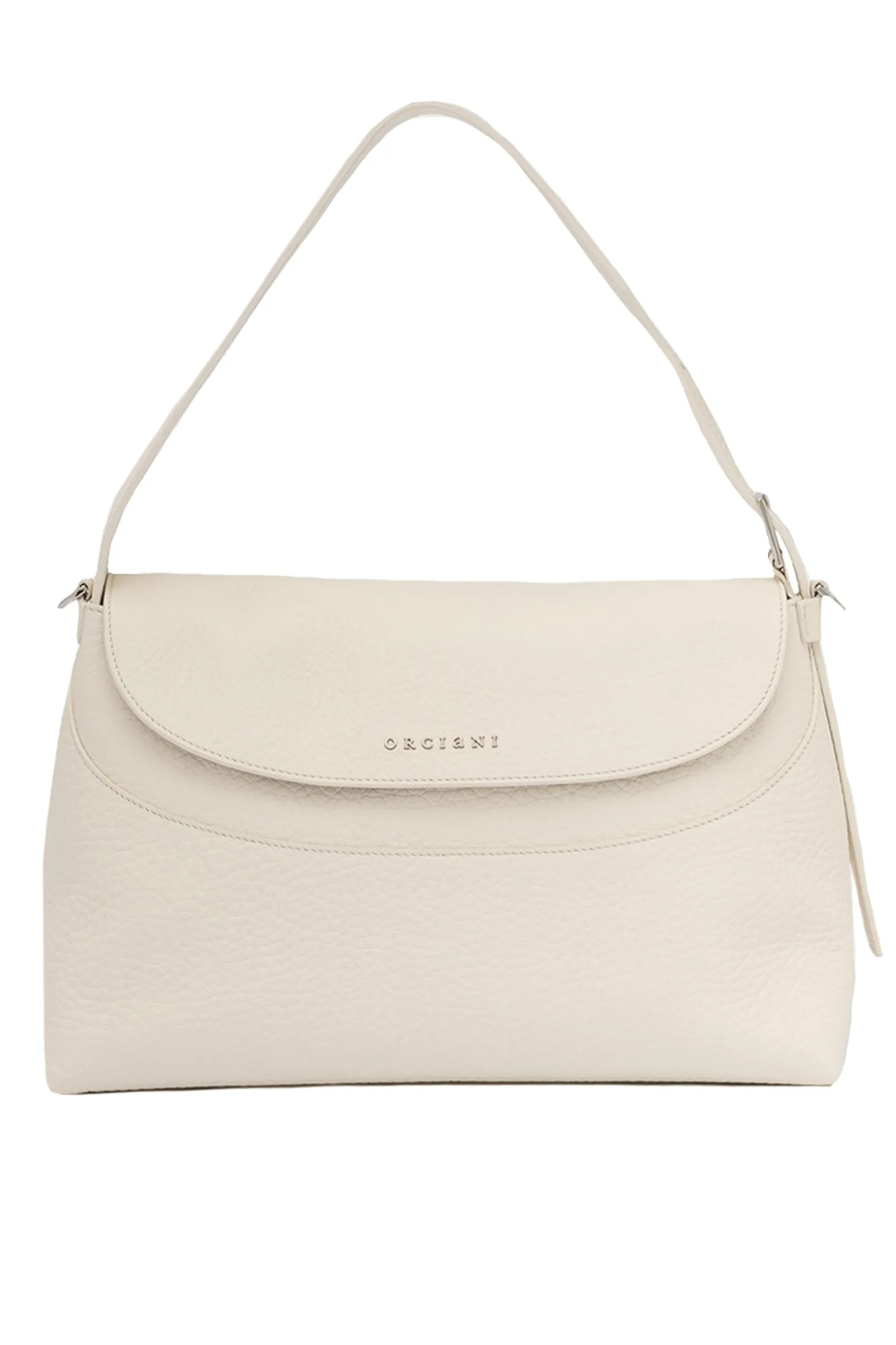 Borsa a spalla nana soft in pelle martellata con tracolla