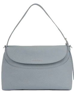 Borsa a spalla nana soft in pelle martellata con tracolla