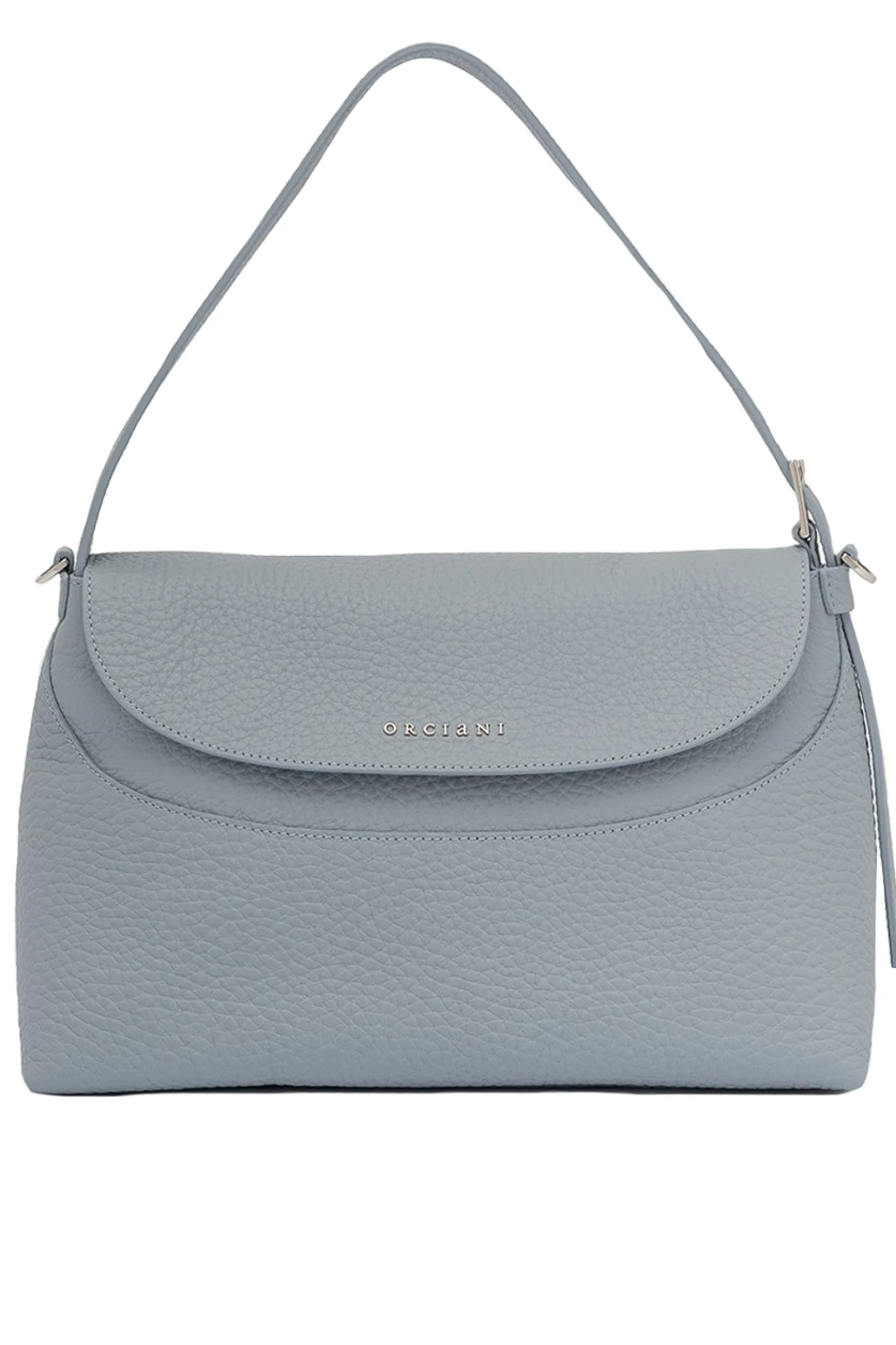 Borsa a spalla nana soft in pelle martellata con tracolla
