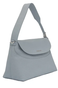 Borsa a spalla nana soft in pelle martellata con tracolla