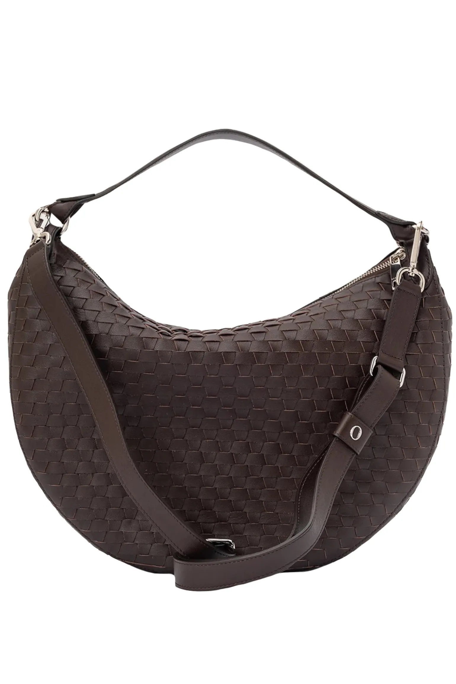 Borsa dumpling nappa woven large in pelle intrecciata