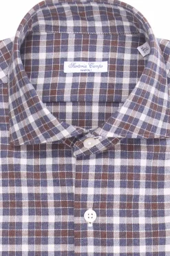 camicia a quadretti in flanella di cotone
