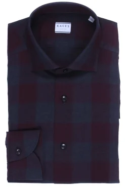 Camicia a quadri con inserti melange