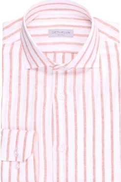 camicia a righe in lino