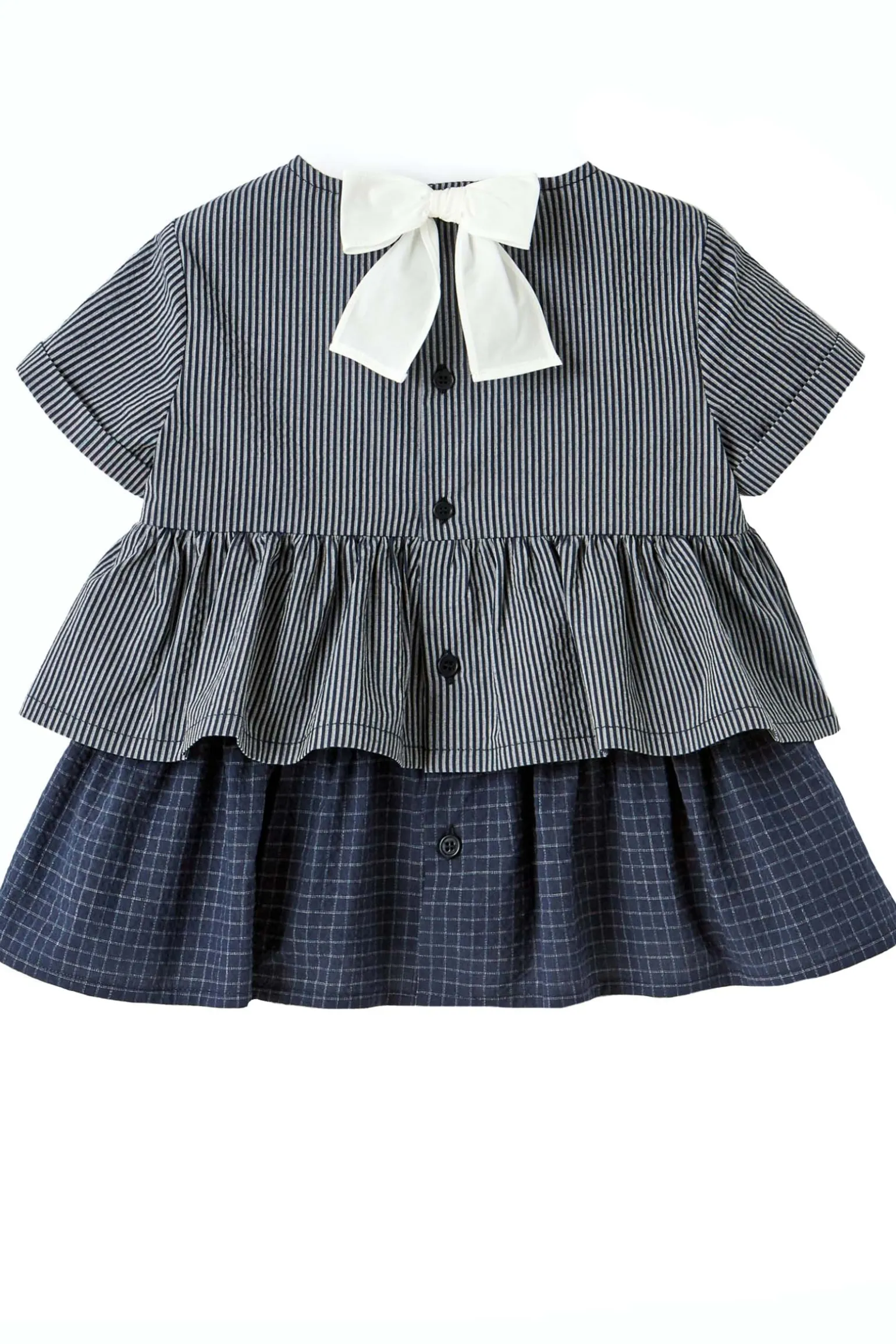 Camicia con balze rigata
