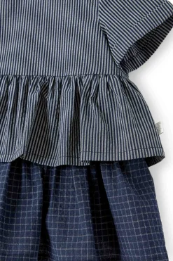 Camicia con balze rigata