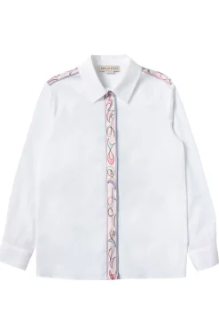 Camicia con bande in contrasto