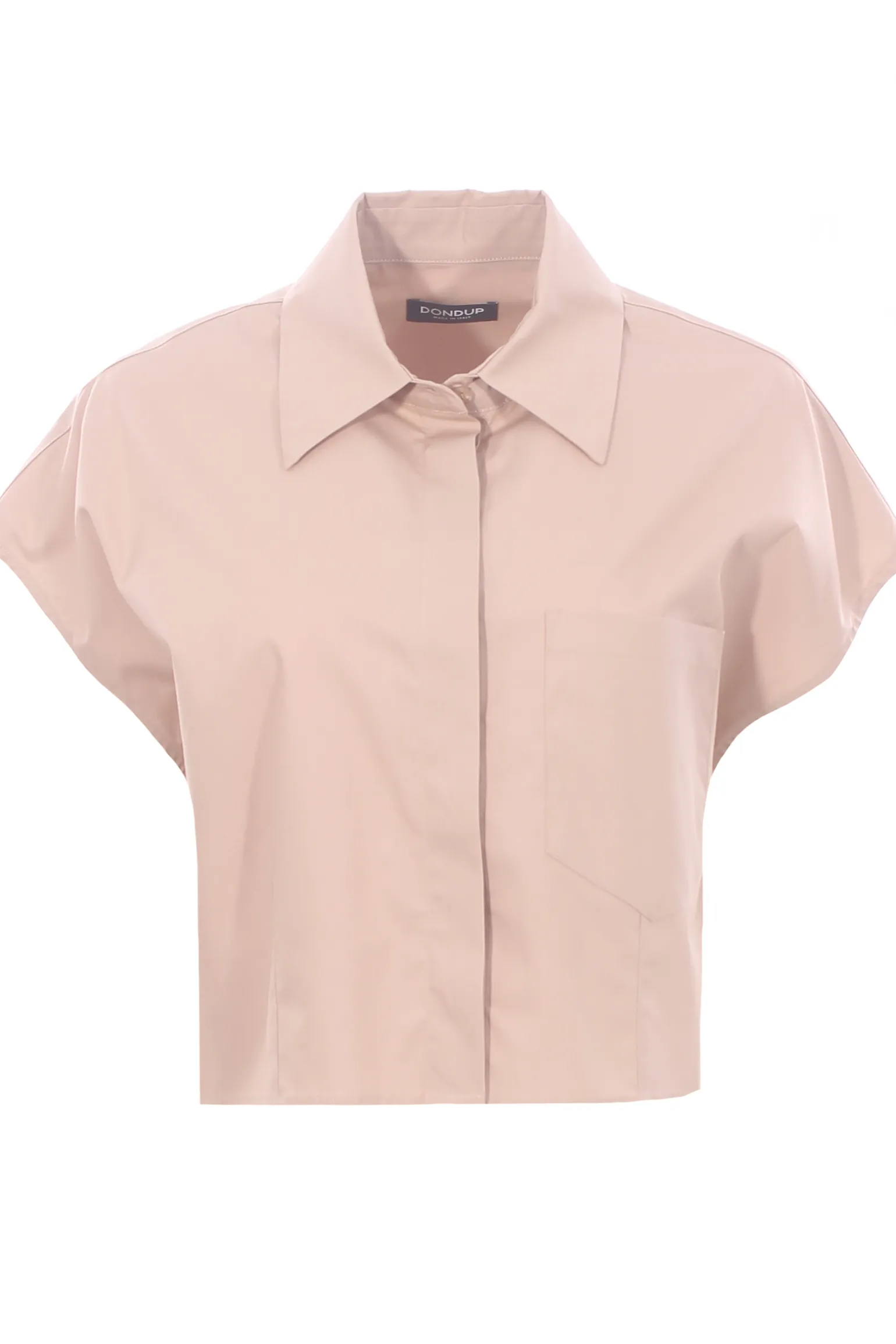 Camicia corta in cotone con ricami