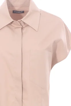 Camicia corta in cotone con ricami