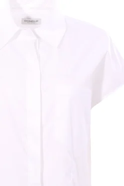 Camicia corta in cotone con ricami