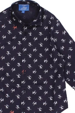 Camicia in cotone con logo bicolor