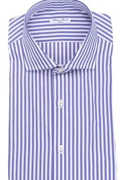 camicia in cotone riga larga