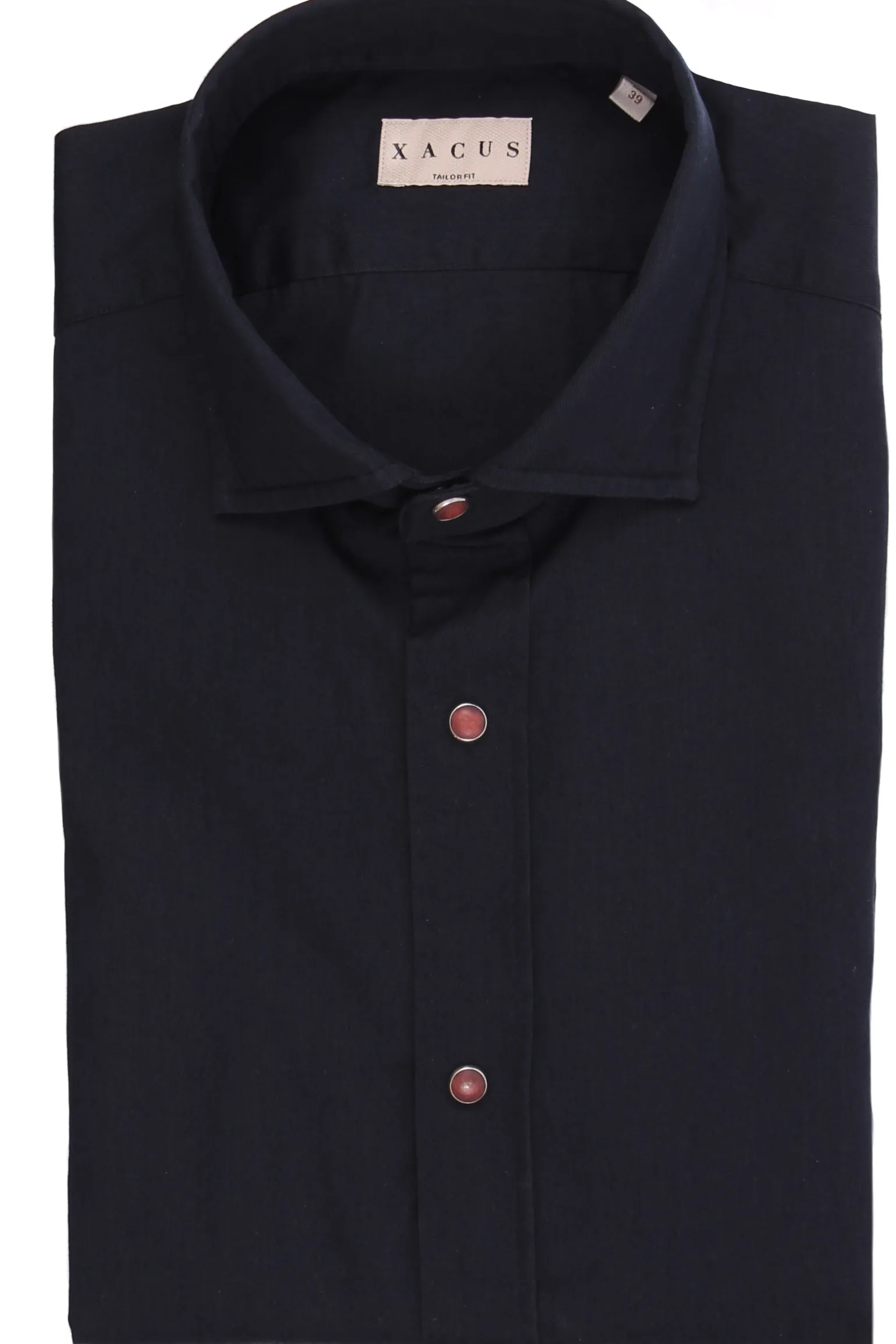 Camicia in gabardina di cotone con bottoni automatici