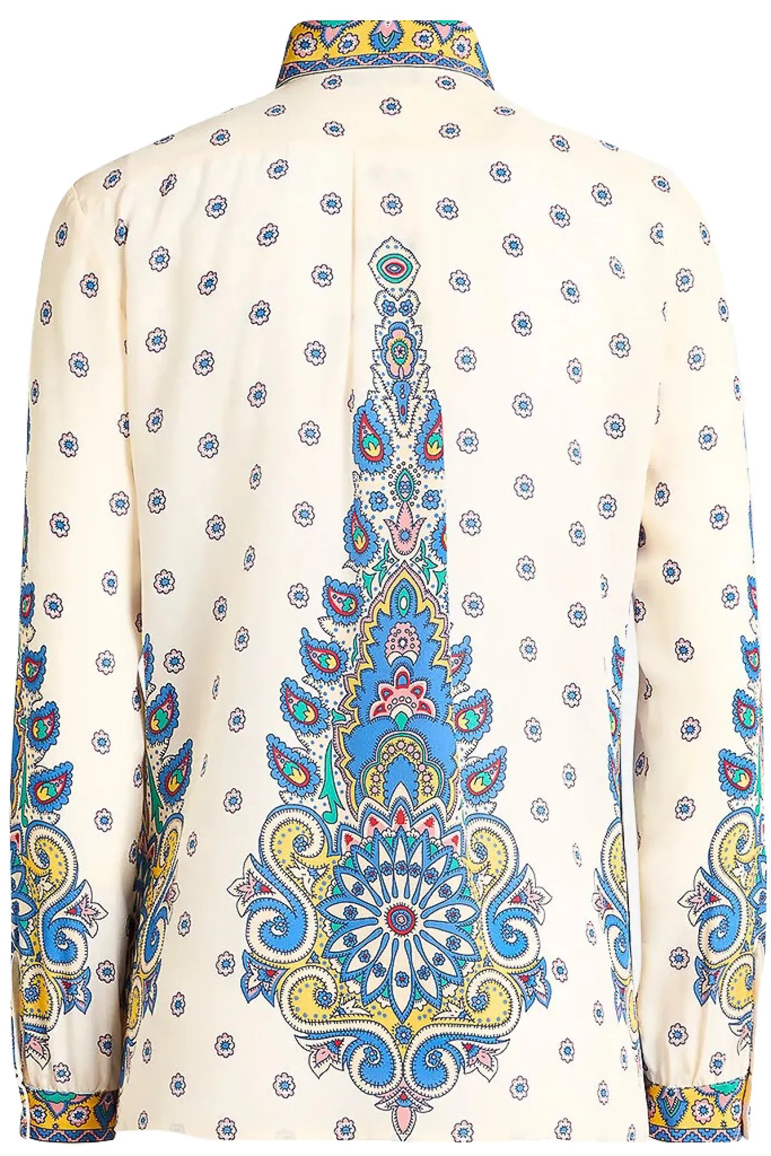 camicia in seta con stampa floreale