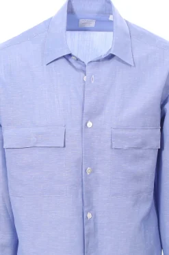 Camicia over in cotone e lino