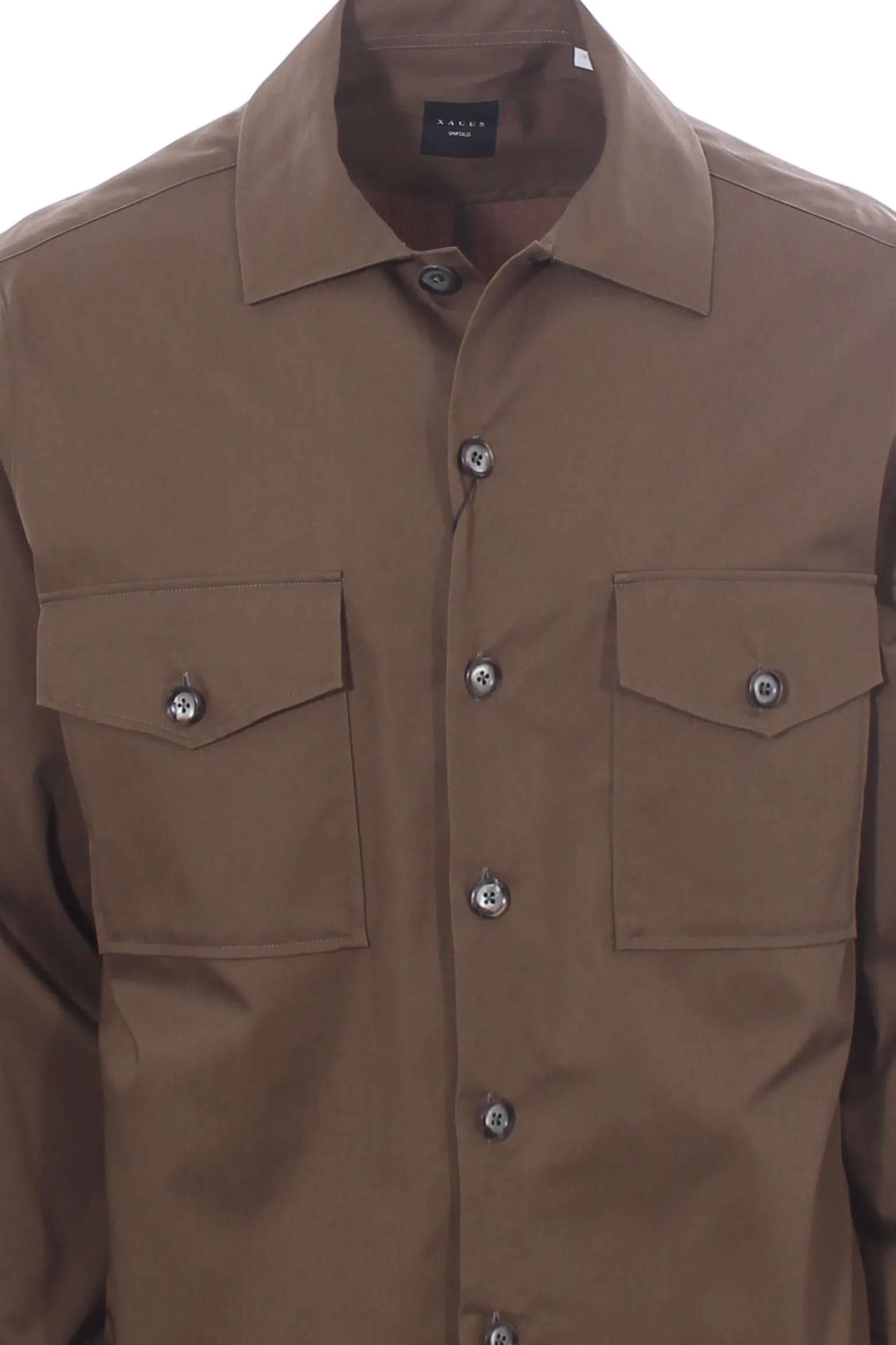 camicia over in gabardina di cotone