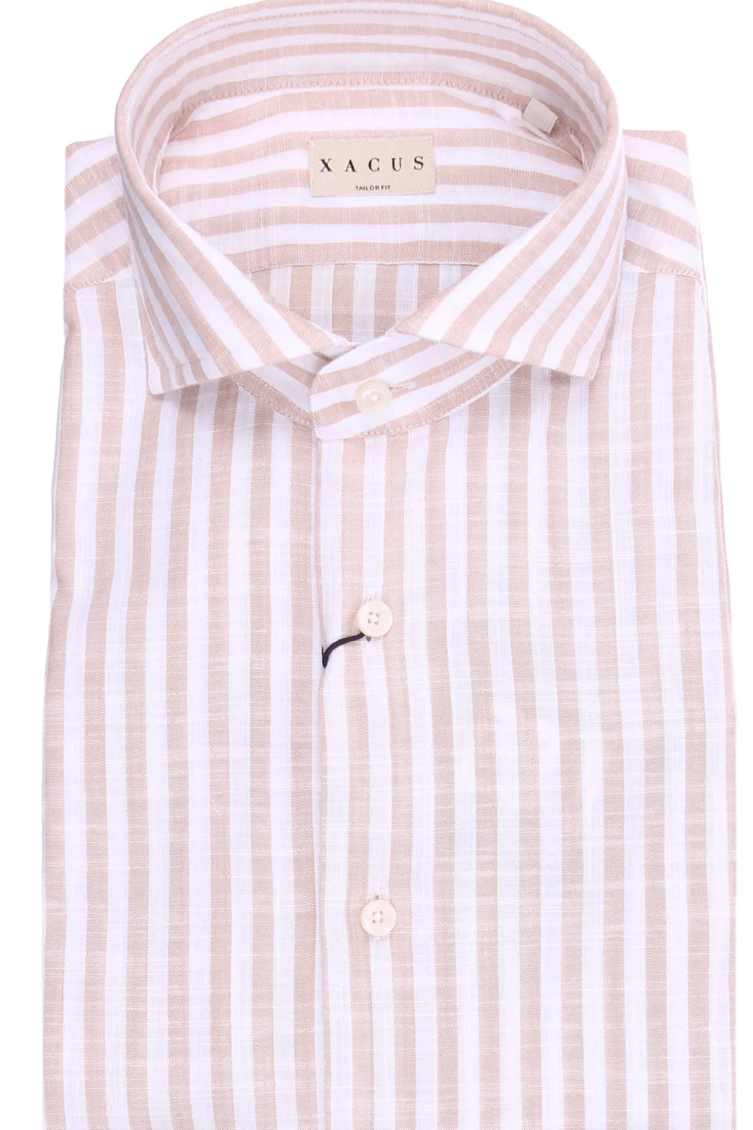Camicia taylor a righe in cotone fiammato