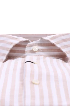 Camicia taylor a righe in cotone fiammato