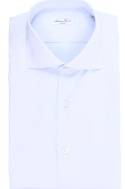 camicia unita in cotone twill