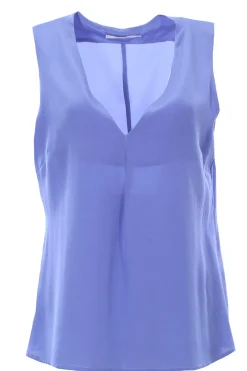 Canotta in crepe de chine