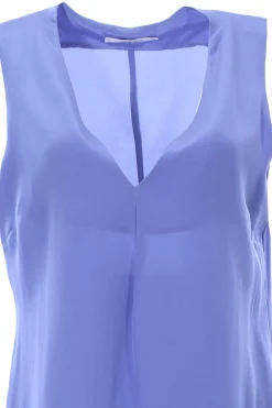 Canotta in crepe de chine