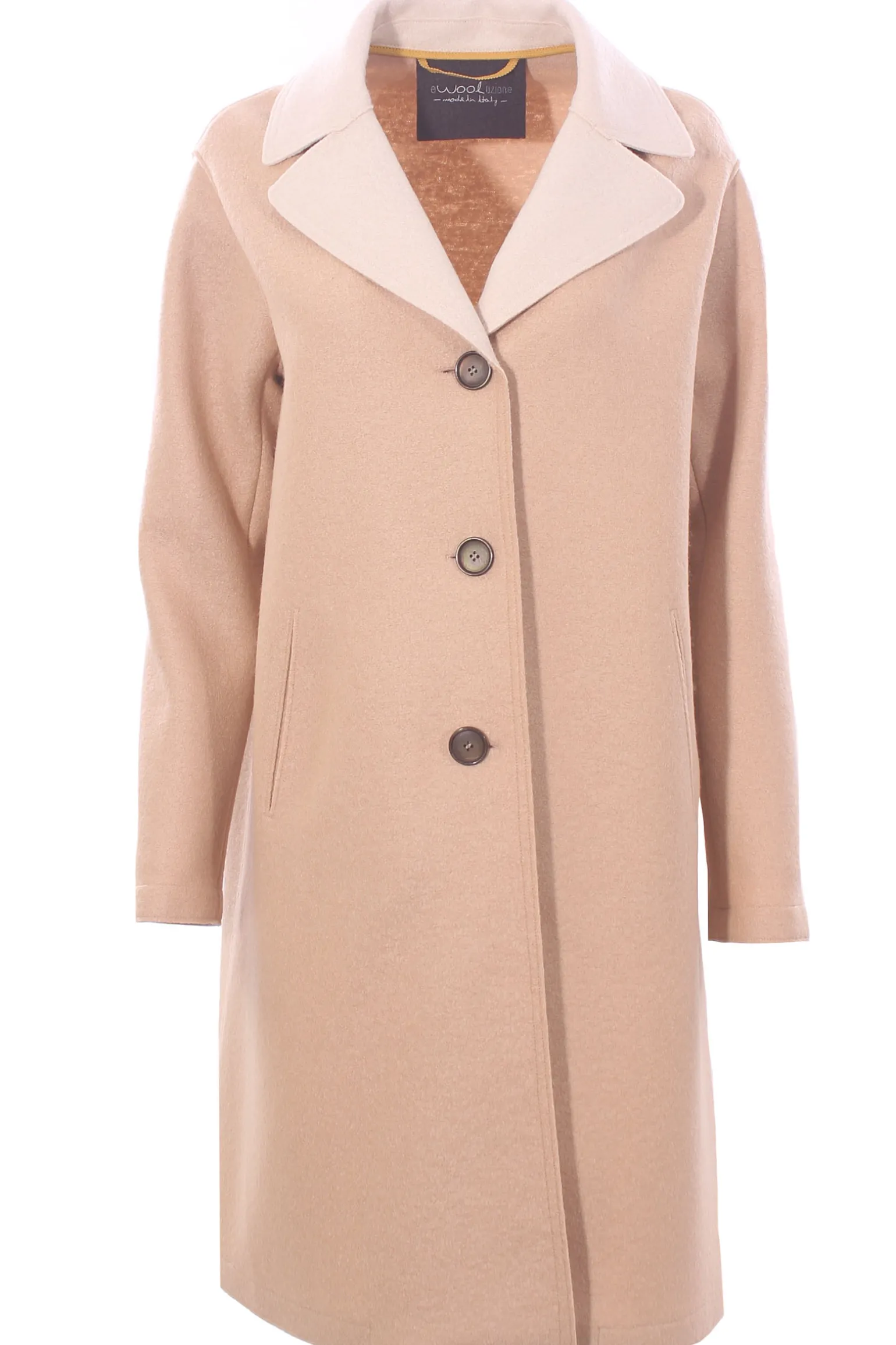 Cappotto bicolore in lana vergine
