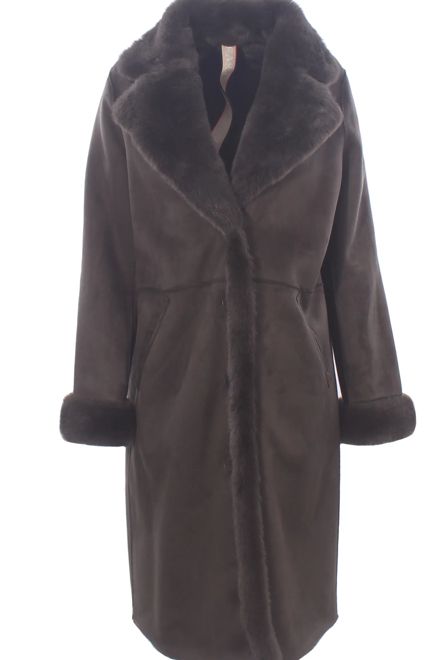 cappotto lungo effetto montone