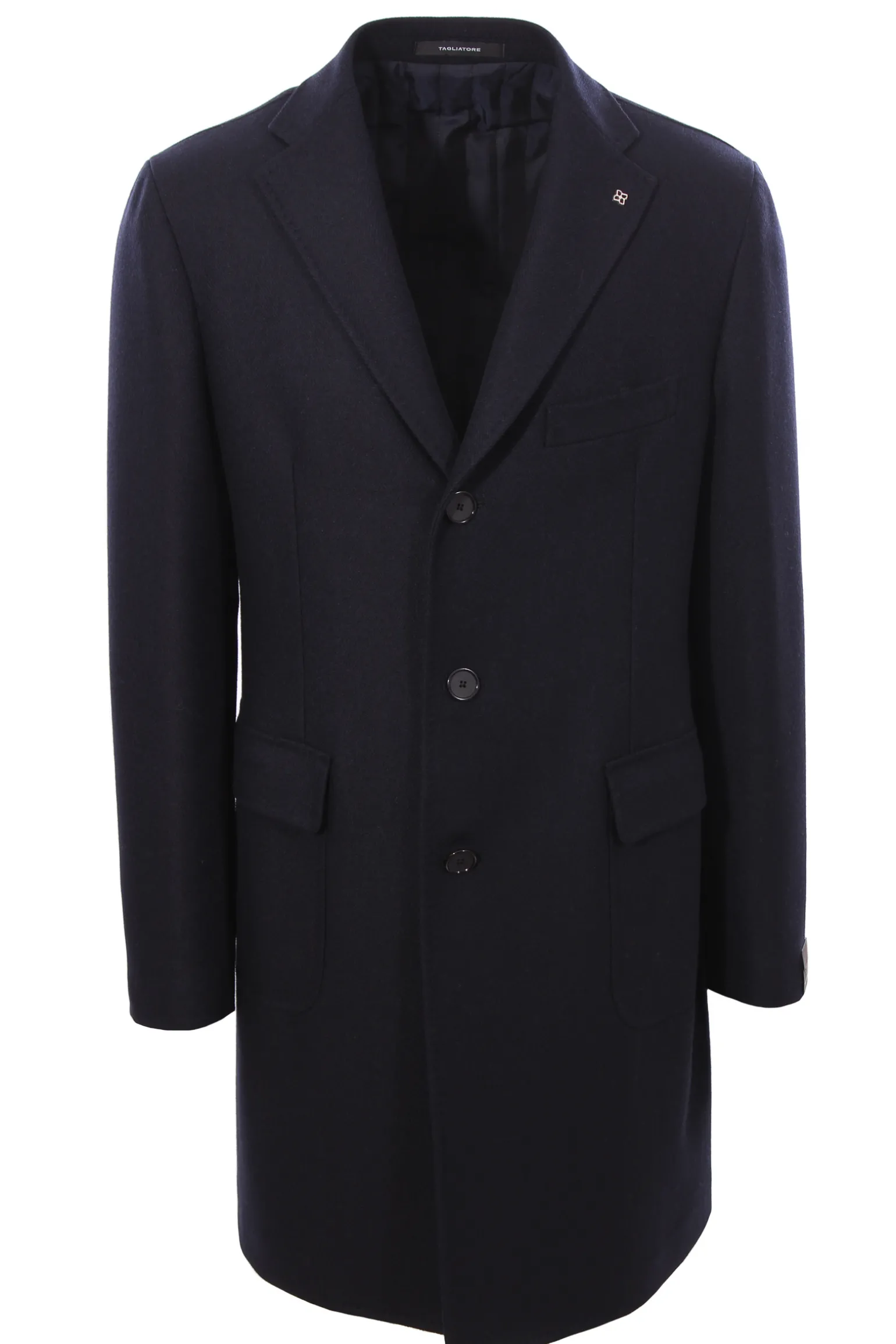 Cappotto spigato in lana e cashmere