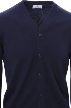 Cardigan chiusura alta in puro cashmere