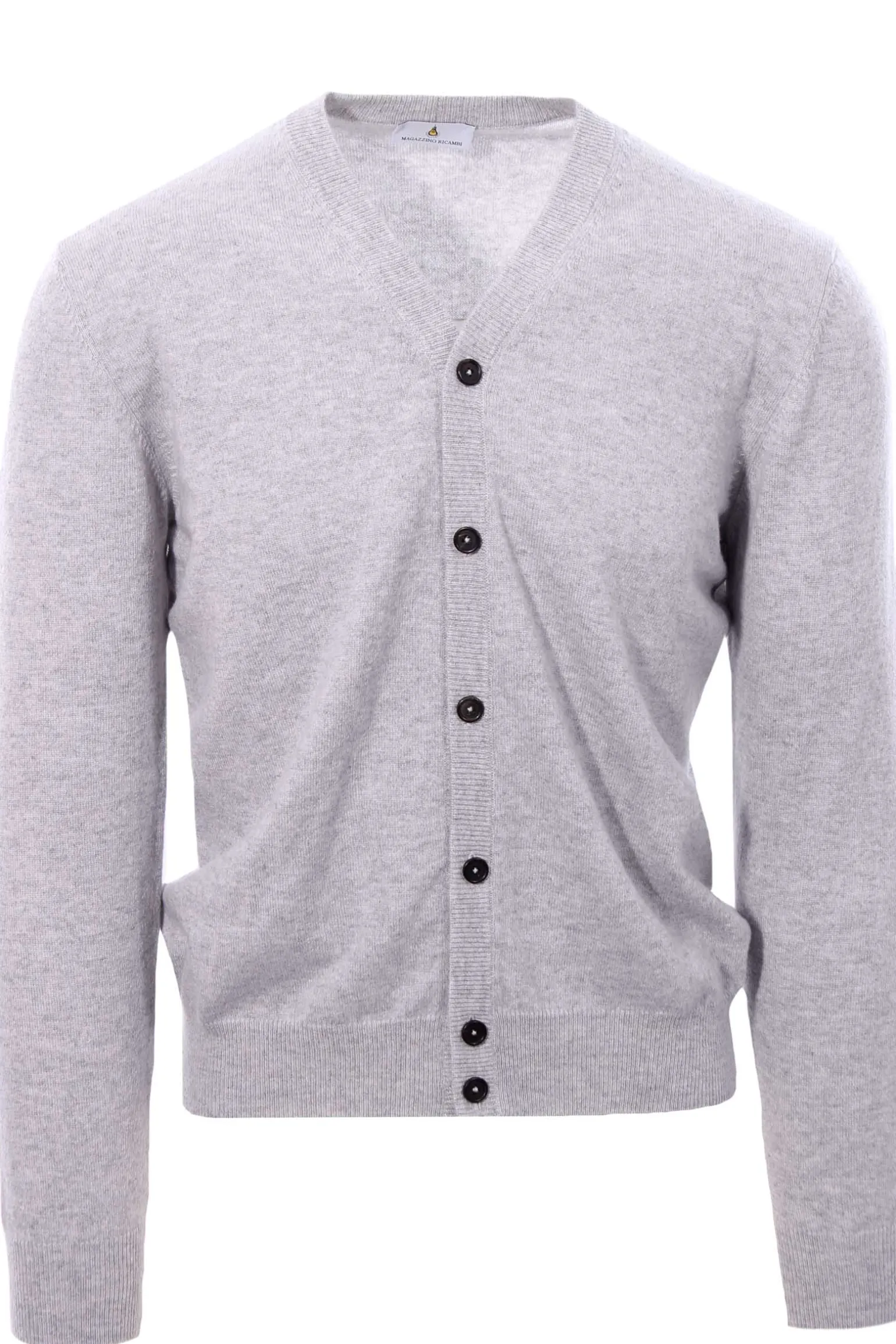 Cardigan chiusura alta in puro cashmere